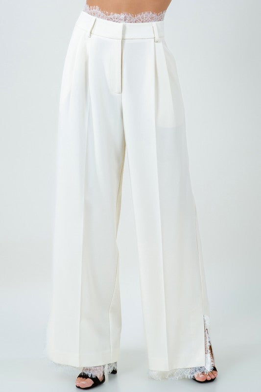 Lace Trimmed Trousers