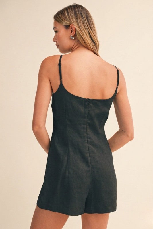 Linen Button Down Romper