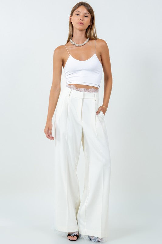 Lace Trimmed Trousers